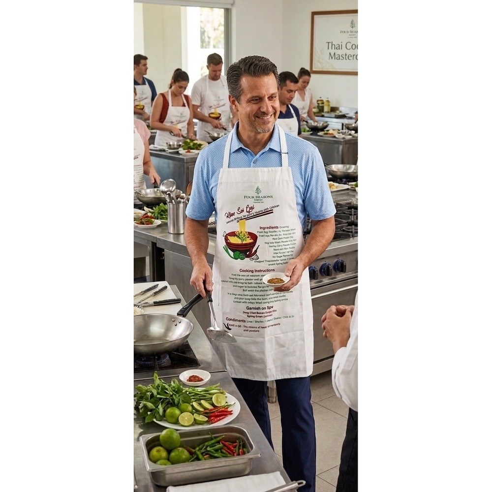 Rare Four Seasons Resort Chiang Mai "Rim Tai Kitchen" Khao So Recipe Apron